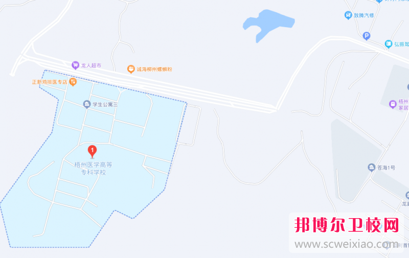 梧州醫學高等?？茖W校地址在哪里，哪個地區，哪個城市?