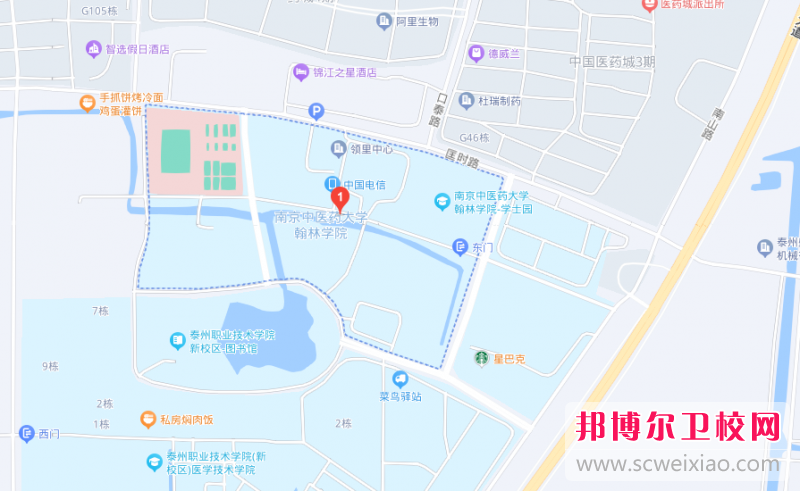 南京中醫藥大學翰林學院地址在哪里，哪個地區，哪個城市?